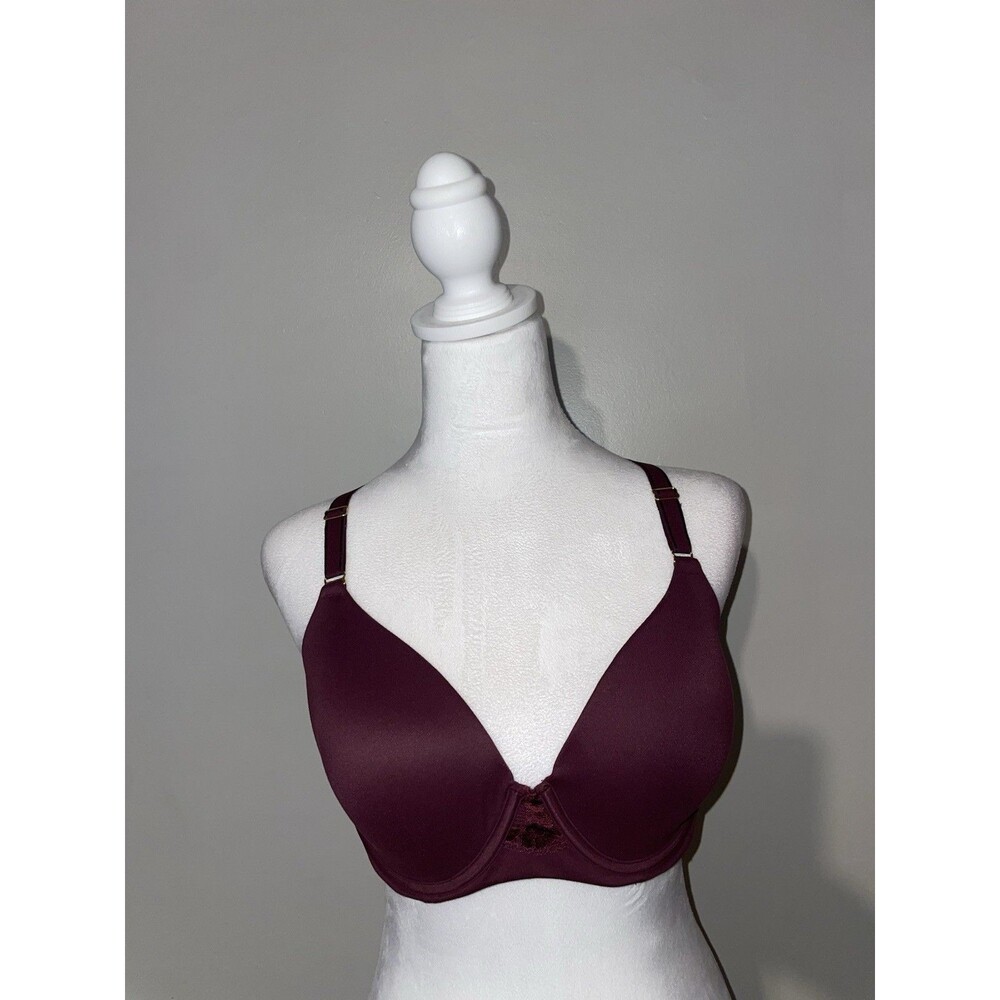 Soma Embraceable Racerback Bra 36D Purple Lace Back Underwire Full Coverage